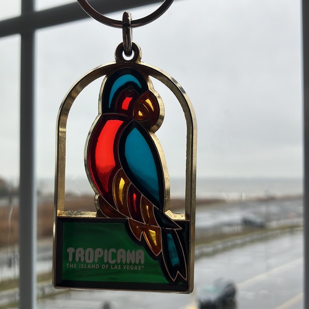 Vintage Tropicana Las Vegas tropical bird key chain, make it into sun catcher